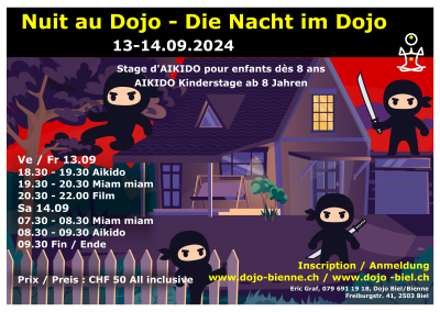 Nuit au Dojo, stage enfants 8+ans