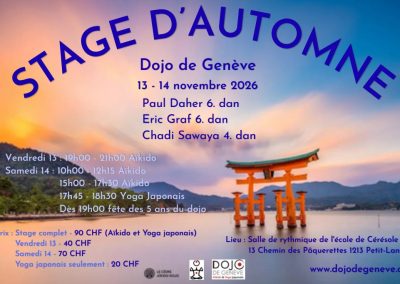 Stage d&rsquo;Aïkido à Genève, 13-14 novembre