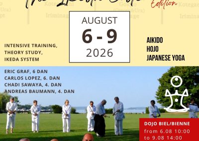 Aikido Ikeda Code 3 – Retraite d&rsquo;été 2026, Bienne, 6-9 août